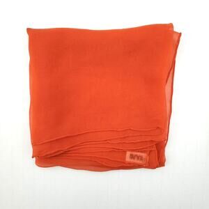 Vtg Orange Sheer MCM Scarves by Vera All Silk-Handrolled Japan 23" square